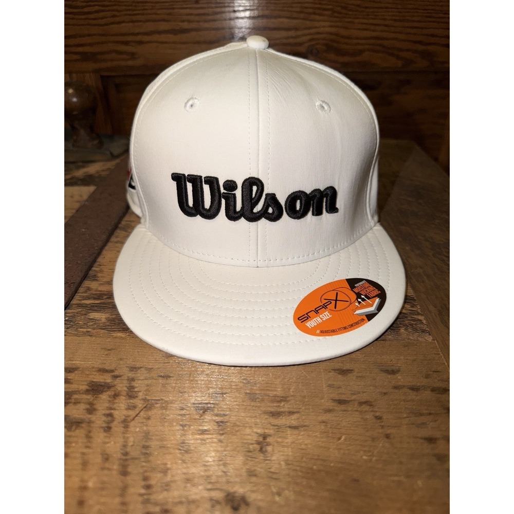 Wilson Tour Golf Hat Cap Youth Adjustable White StrapBack 62 Majors NEW